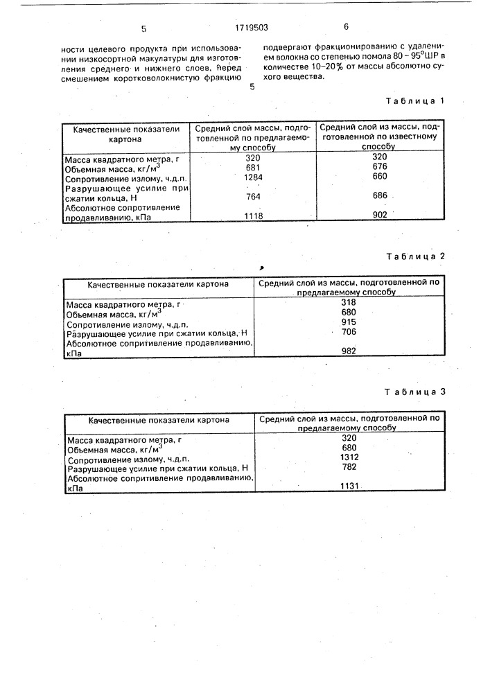 Способ подготовки макулатурной массы для изготовления элементарных слоев многослойной бумаги и картона (патент 1719503)