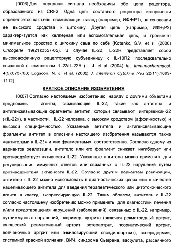Антитела к il-22 человека и их применение (патент 2467016)