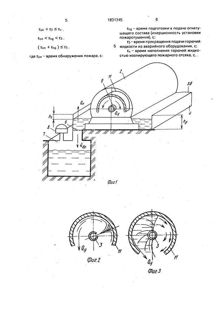Способ предотвращения распространения огня при аварии оборудования (патент 1831345)