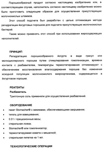 Порошкообразный кисломолочный продукт или йогурт с высоким содержанием молочнокислых микроорганизмов (патент 2452185)