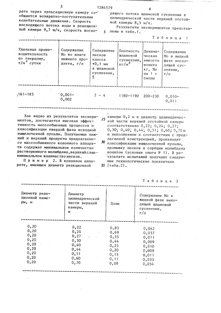 Массообменный аппарат (патент 1284579)