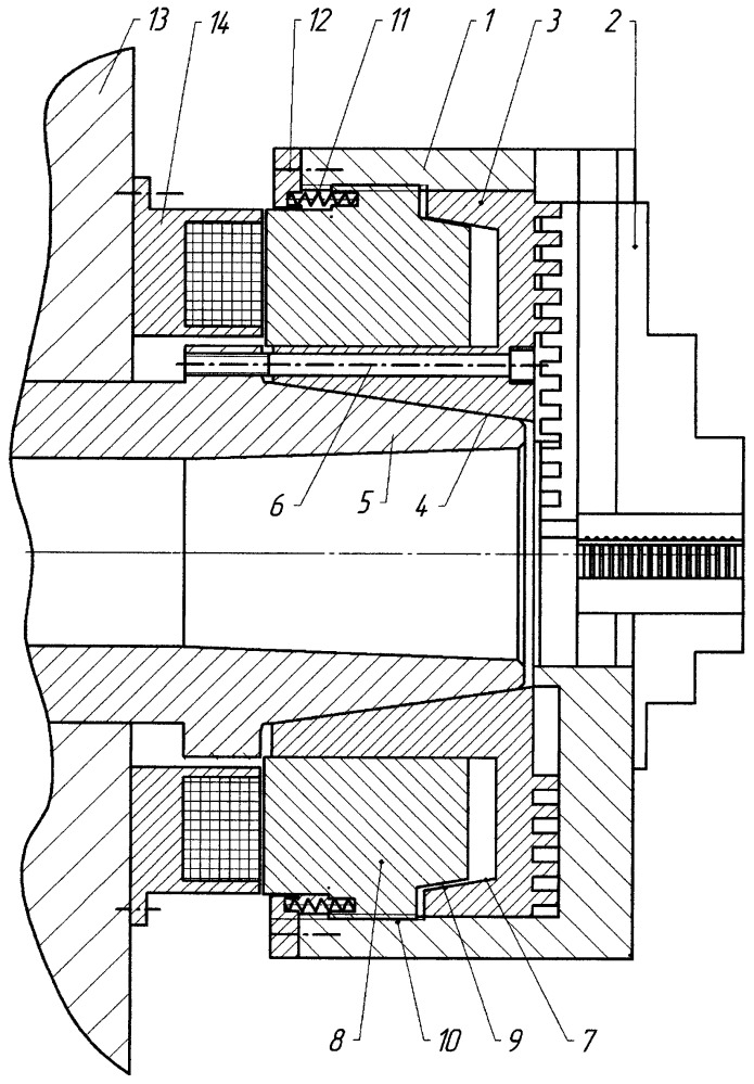 Патрон токарный самоцентрирующий механизированный (патент 2667564)