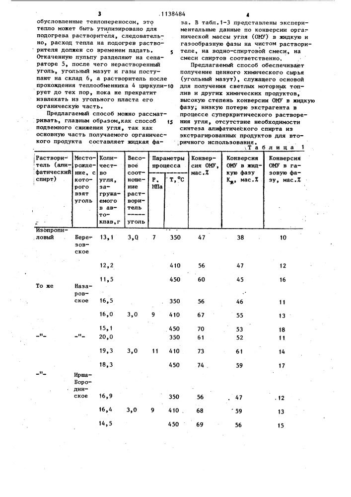 Способ подземной переработки угля (патент 1138484)