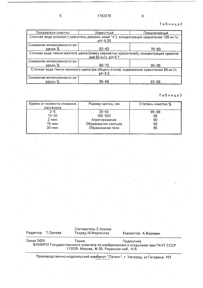 Способ очистки сточных вод от красителей (патент 1763378)