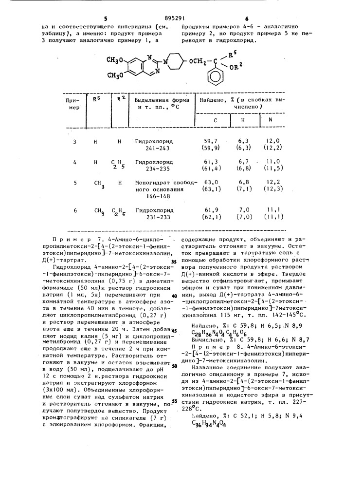 Способ получения производных 4-амино-2-пиперидинохиназолина или их солей с фармацевтически приемлимыми кислотами (патент 895291)