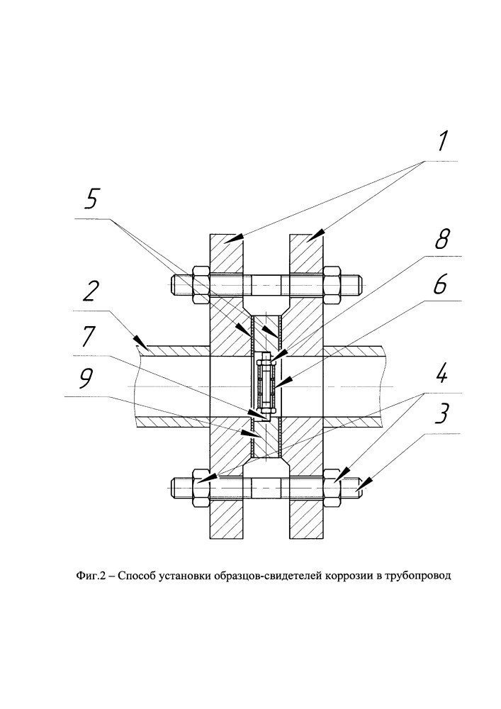 Способ установки образцов-свидетелей коррозии в трубопровод (патент 2659862)