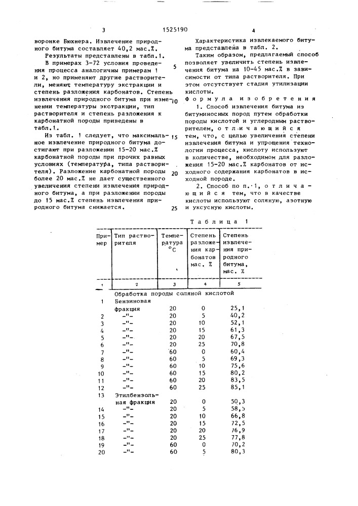 Способ извлечения битума (патент 1525190)