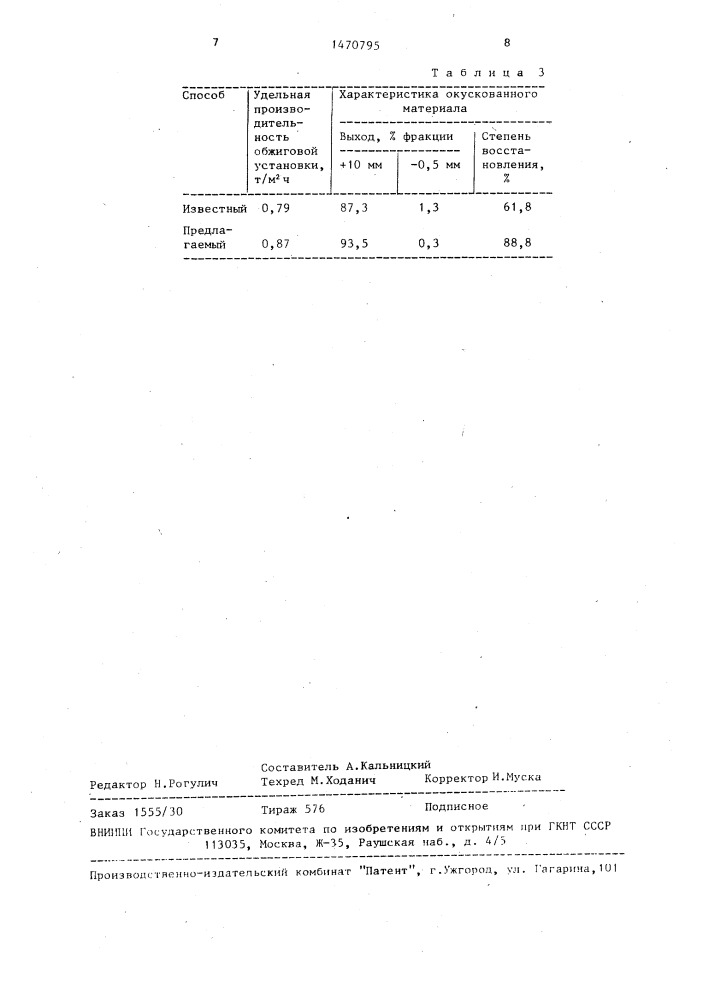 Способ получения окускованного металлургического сырья (патент 1470795)