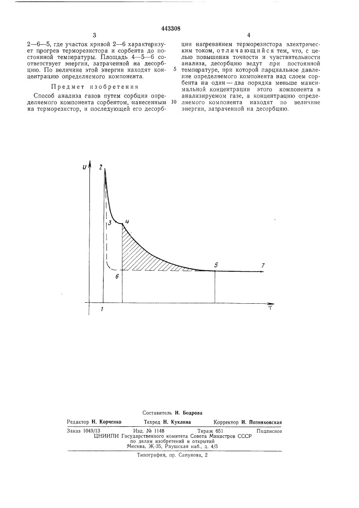 Способ анализа газов (патент 443308)