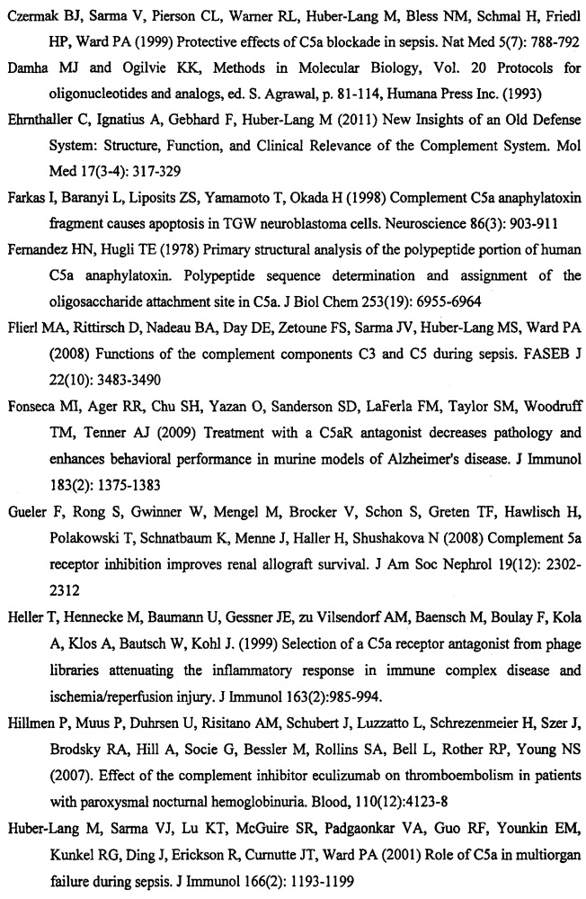 Новые связывающие c5a нуклеиновые кислоты (патент 2645261)