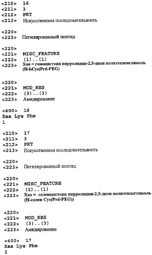 Способы сайт-специфического пегилирования (патент 2424246)