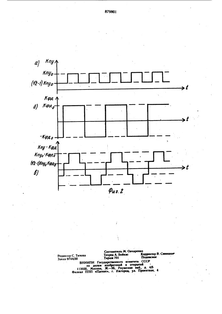 Устройство фазовой синхронизации (патент 879801)