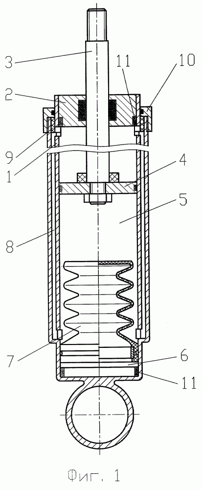 Регулируемый однотрубный газонаполненный амортизатор (патент 2263238)