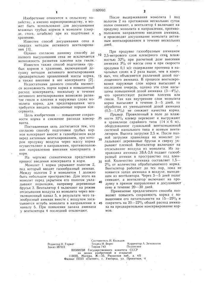 Львовский способ подготовки грубых кормов к хранению (патент 1160993)