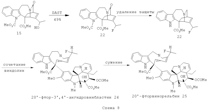 Фторированные производные катарантина, их получение и применение в качестве прекурсоров димерных алкалоидов vinca (патент 2448957)