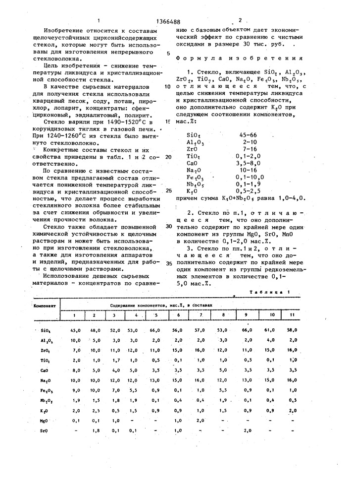 Стекло (патент 1366488)