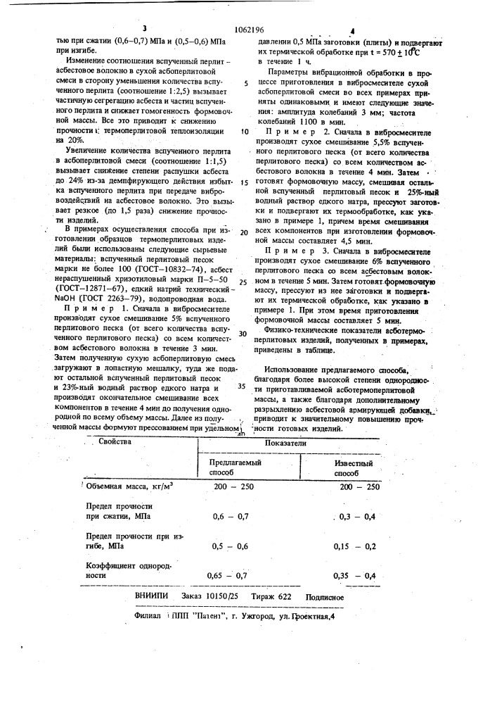 Способ изготовления теплоизоляционных изделий (патент 1062196)