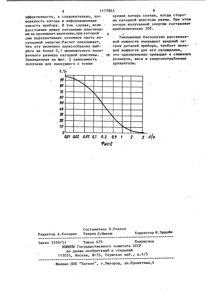 Плоский многолучевой электронный прибор (патент 1177863)