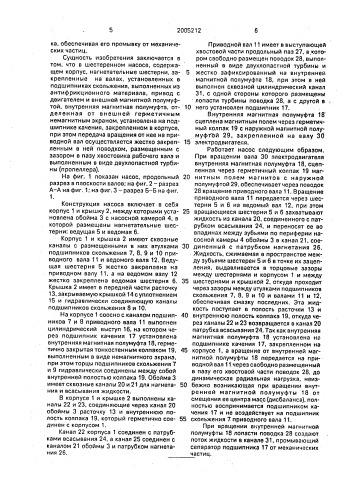 Шестеренный насос (патент 2005212)