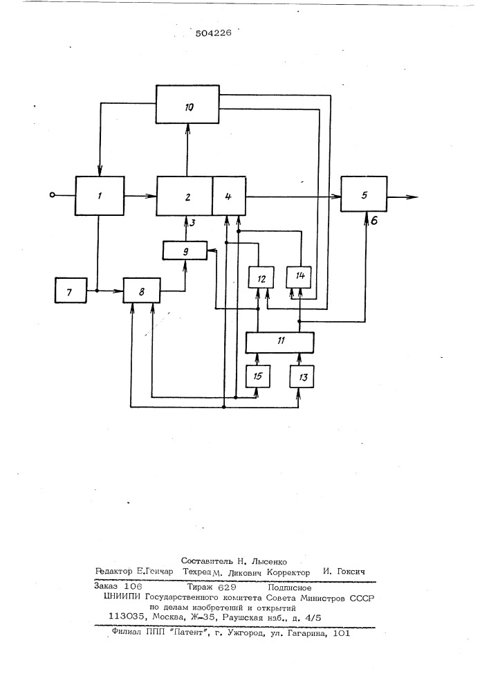 Адаптивное телеметрическое устройство (патент 504226)
