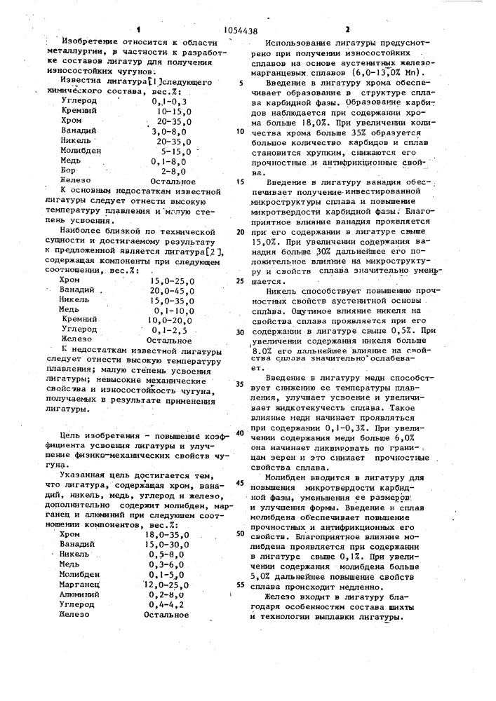 Лигатура (патент 1054438)