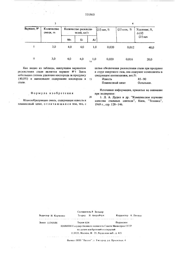 Шлакообразующая смесь (патент 531860)