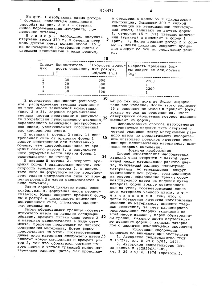 Способ изготовления многоцветныхизделий типа стержней c четкойграницей между материалами разногоцвета (патент 804473)