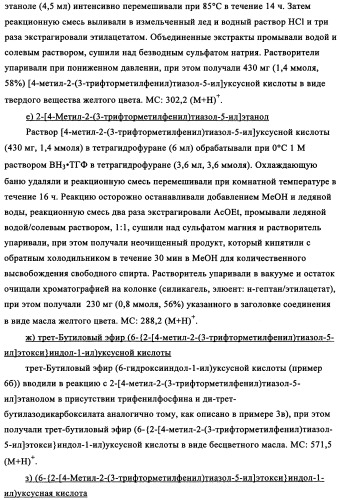 Тиазолзамещенные индолилпроизводные и их применение в качестве модуляторов ppar (патент 2344135)