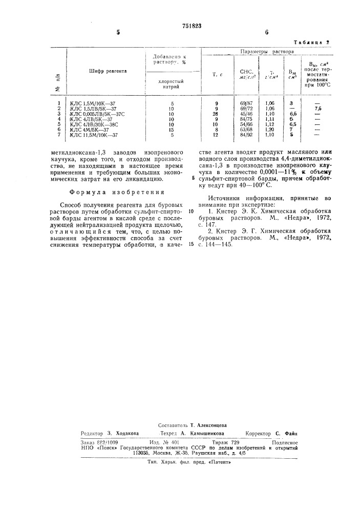 Способ получения реагентов для буровых растворов (патент 751823)