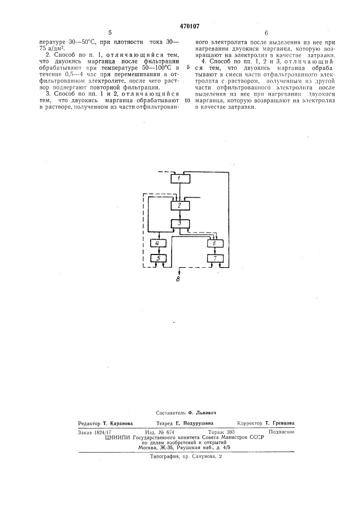 Способ получения двуокиси марганца (патент 470107)