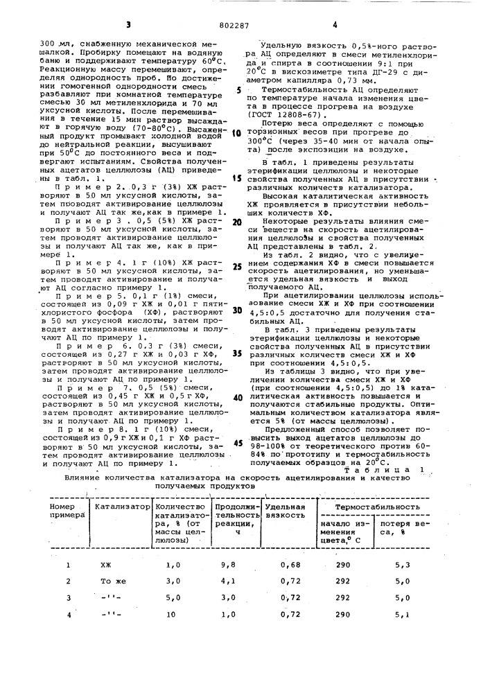 Способ получения ацетатов целлюлозы (патент 802287)