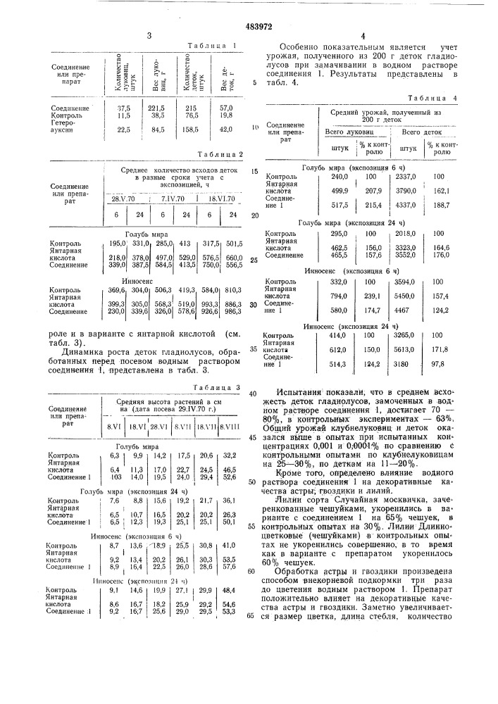 Стимулятор роста растений (патент 483972)