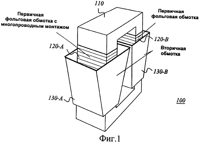 Импульсный трансформатор с фольговой обмоткой (патент 2388092)