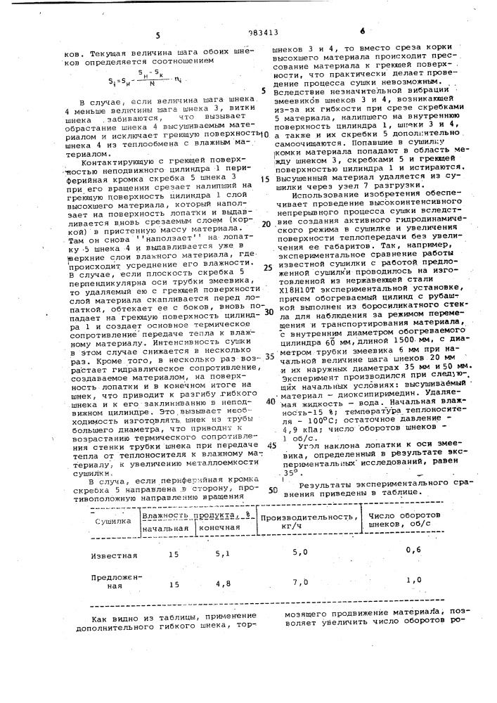 Сушилка для сыпучих и комкующихся материалов (патент 983413)