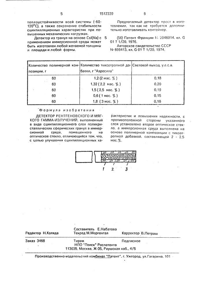 Детектор рентгеновского и мягкого гамма-излучений (патент 1512339)