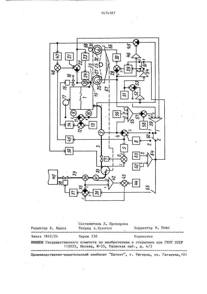 Система автоматического управления напорным ящиком с воздушной подушкой и регулируемой напускной губой (патент 1474187)