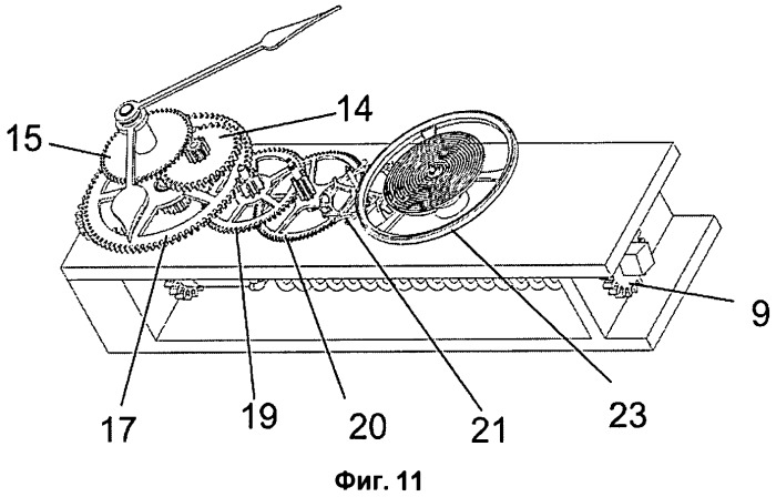 Пружинный двигатель часов и часы с пружинным двигателем (патент 2523749)