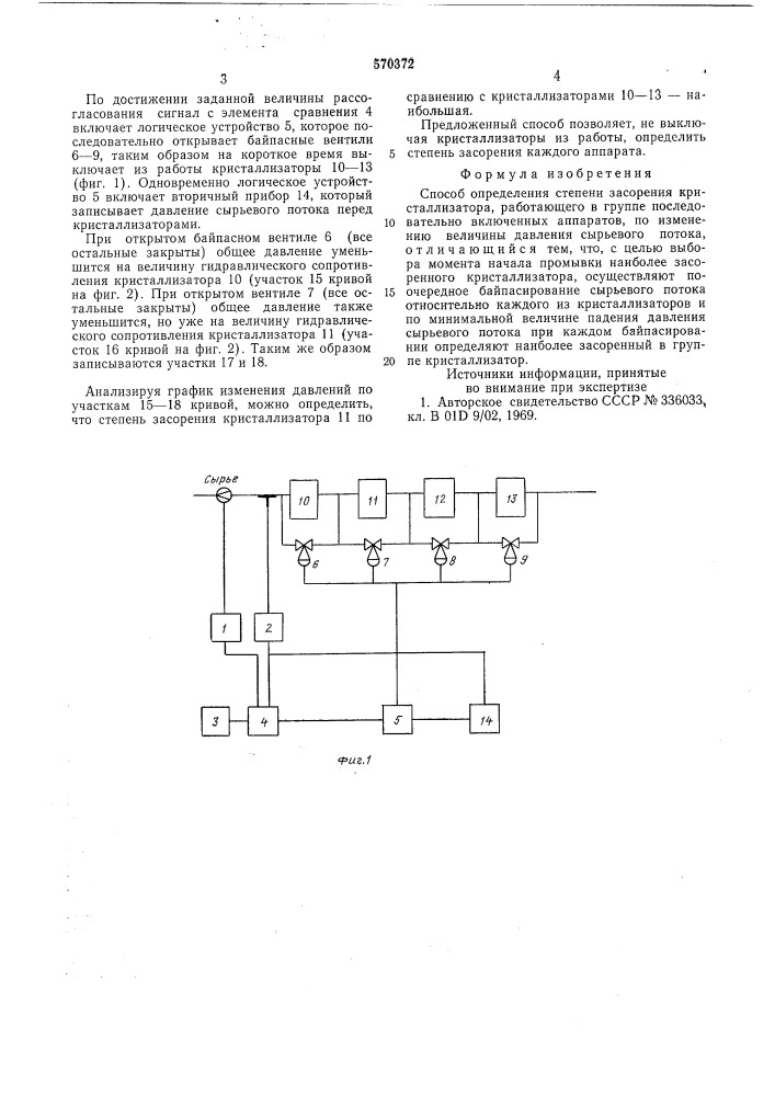 Способ определения степени засорения кристаллизатора (патент 570372)