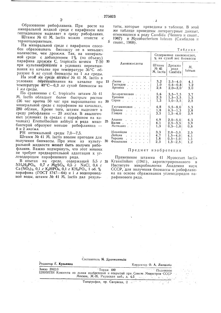 Способ получения биомассы и рибофлавина (патент 275023)