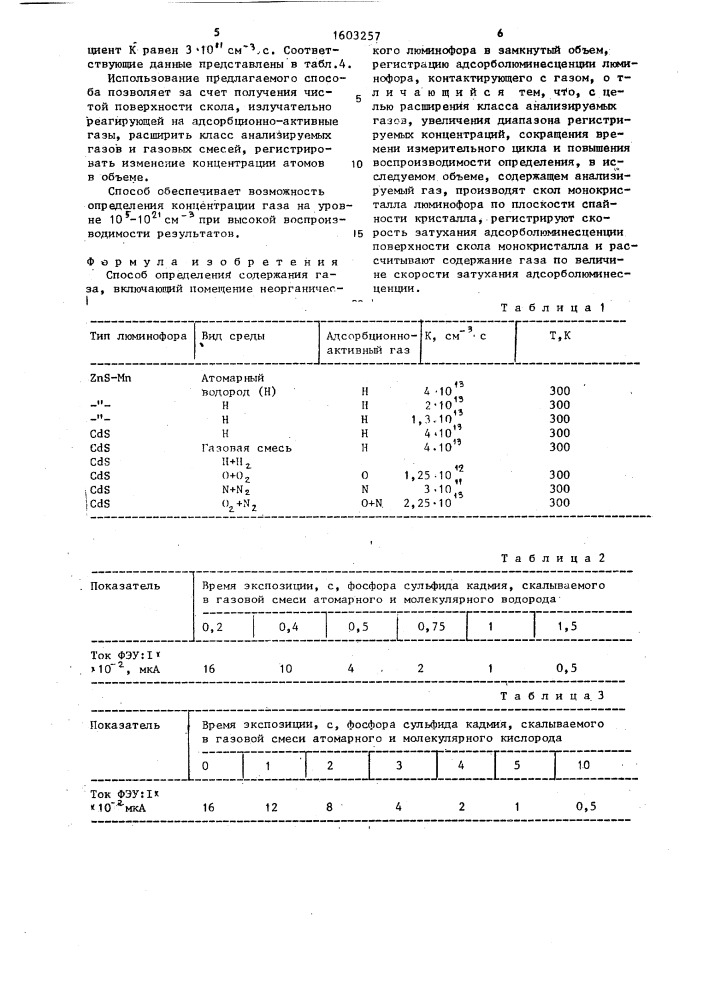 Способ определения содержания газа (патент 1603257)