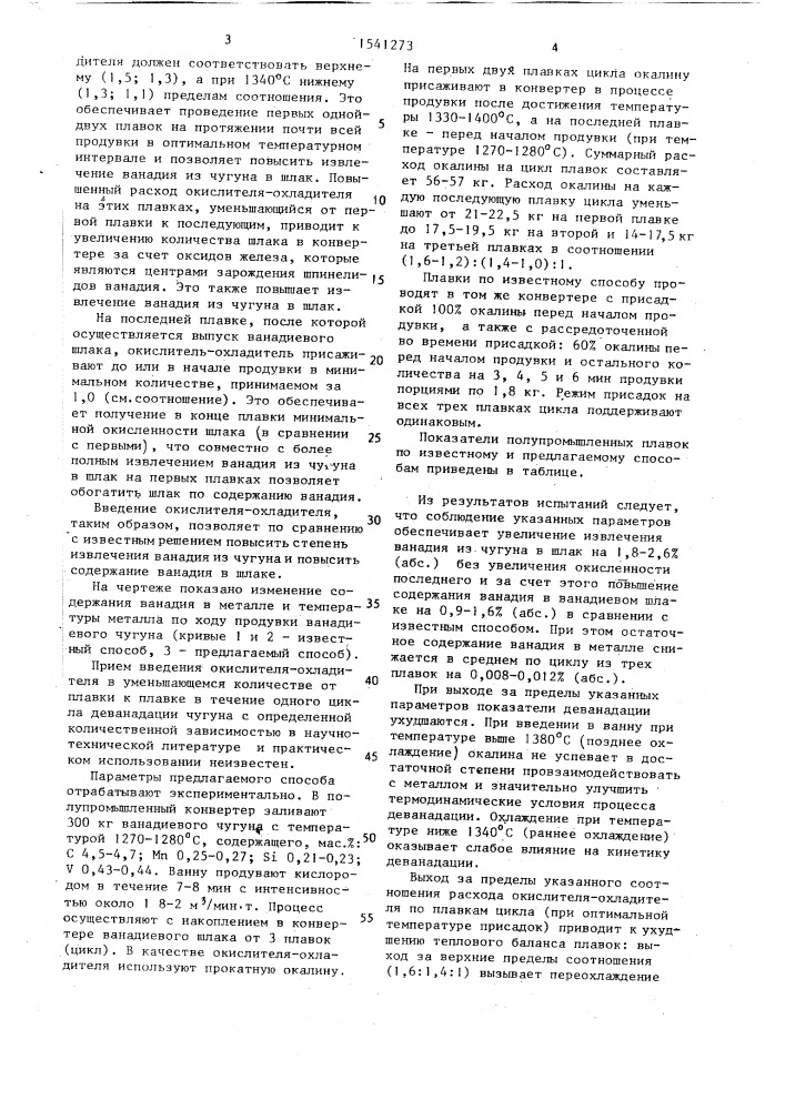 Способ деванадации чугуна в конвертере (патент 1541273)