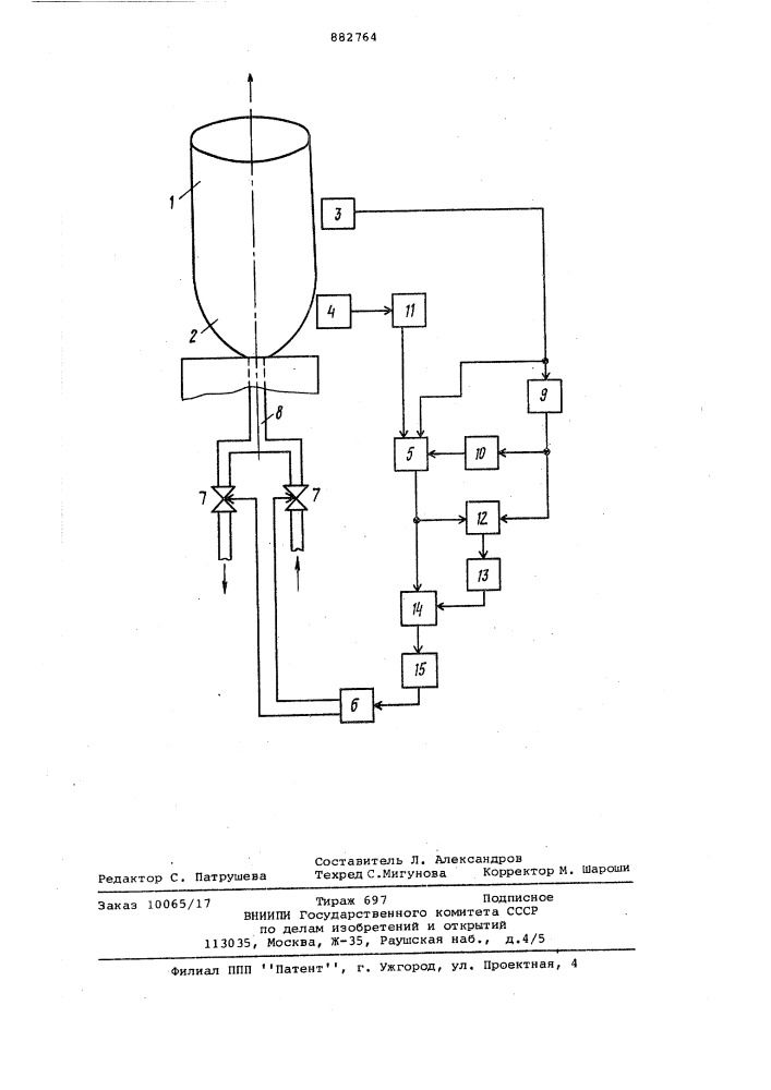 Система автоматического регулирования диаметра рукава рукавной пленки (патент 882764)