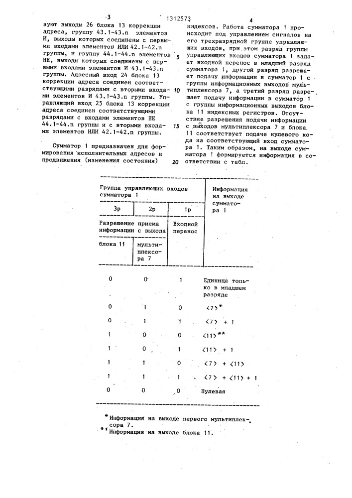 Устройство для формирования адресов команд и данных (патент 1312573)