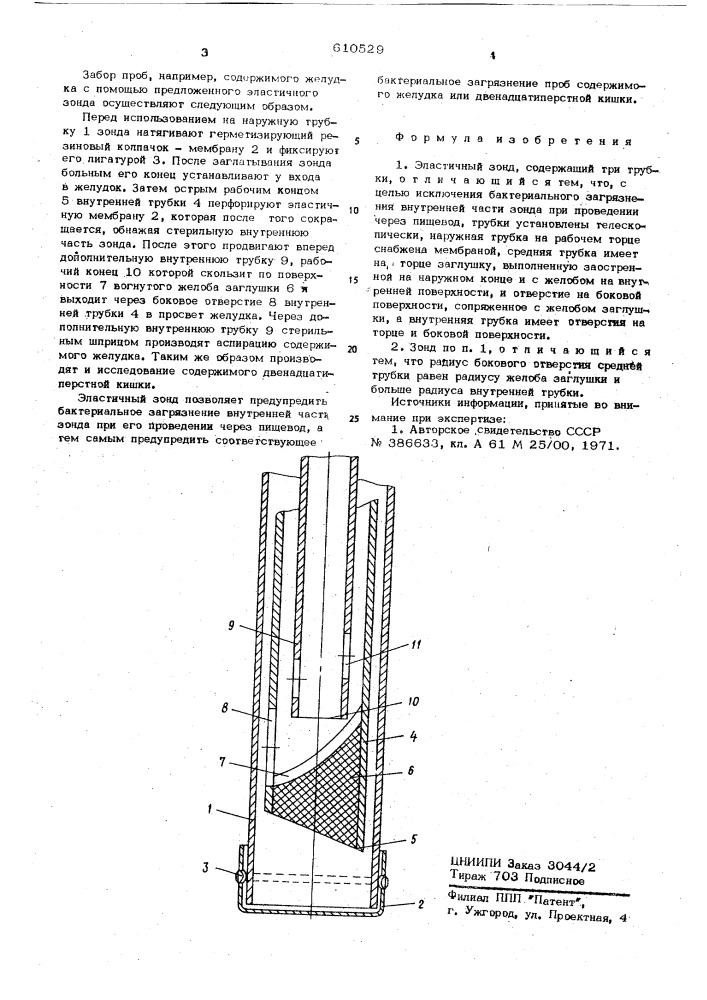 Эластичный зонд (патент 610529)