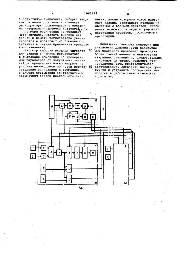 Регистратор предельных значений параметров (патент 1062648)