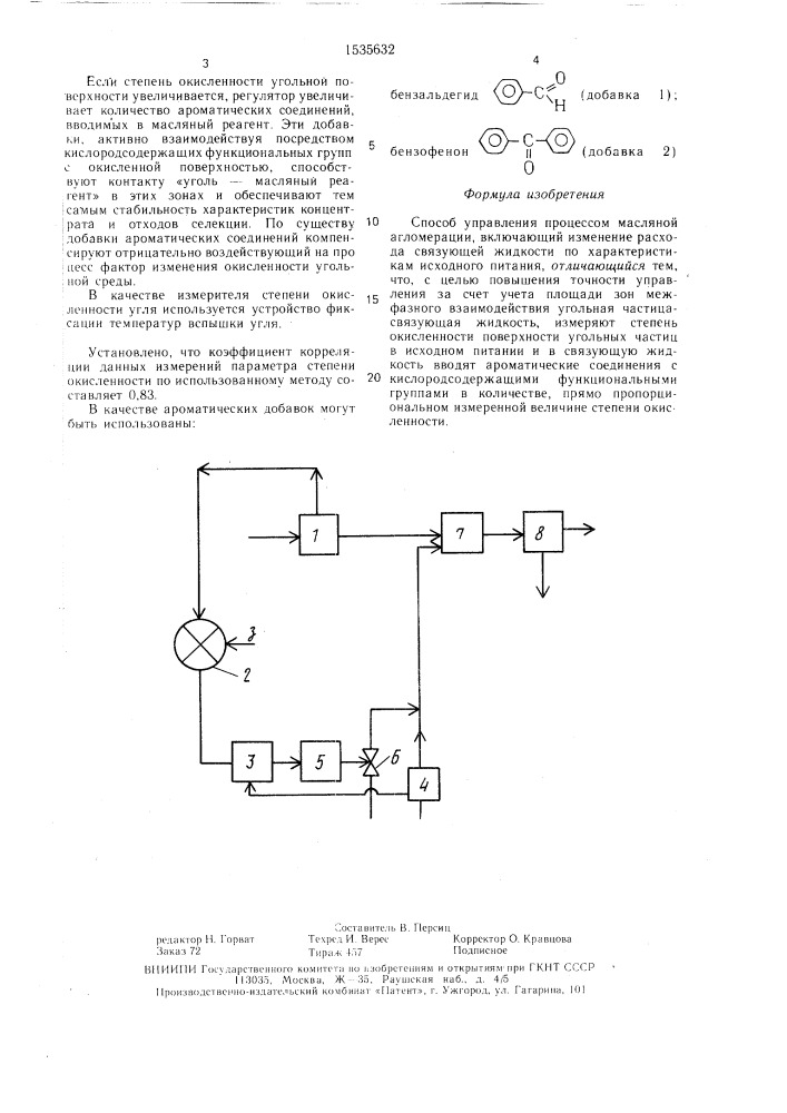 Способ управления процессом масляной агломерации (патент 1535632)