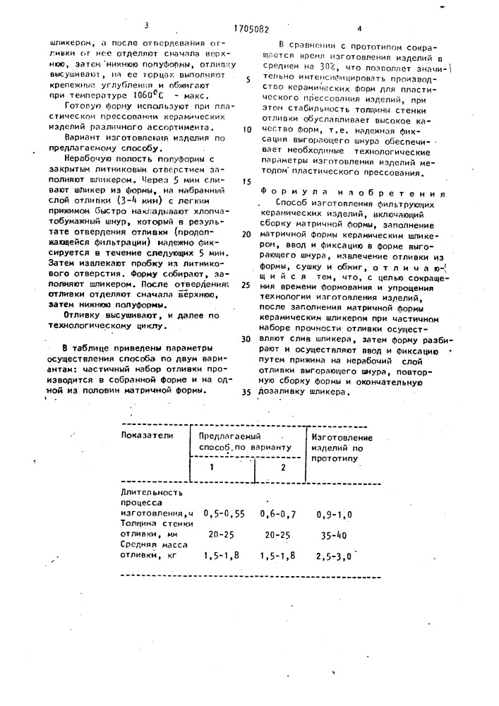 Способ изготовления фильтрующих керамических изделий (патент 1705082)