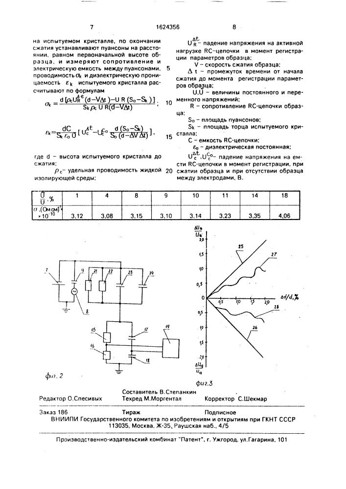Способ определения параметров кристаллов при одноосном сжатии в электрическом поле (патент 1624356)