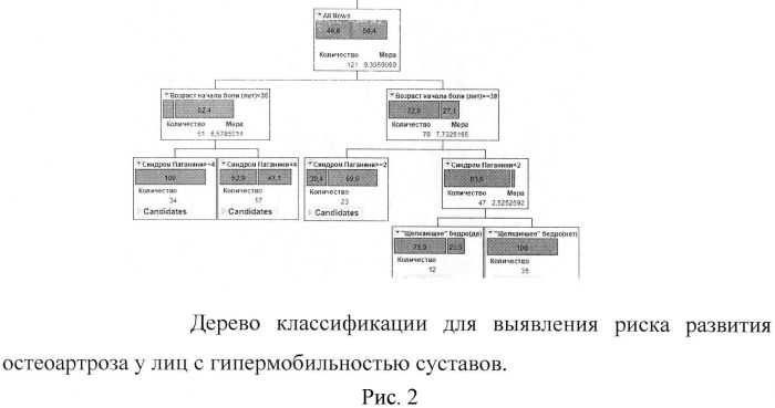 Способ прогнозирования риска возникновения остеоартроза у лиц с гипермобильностью суставов (патент 2558990)