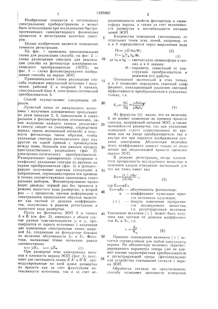 Способ регистрации спектров быстропротекающих процессов (патент 1395960)